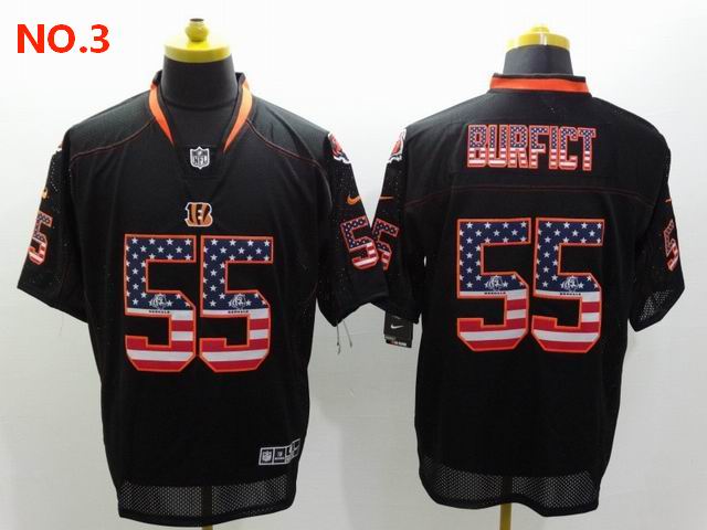 Cincinnati Bengals #55 Vontaze Burfict Black USA Flag Fashion Jersey;